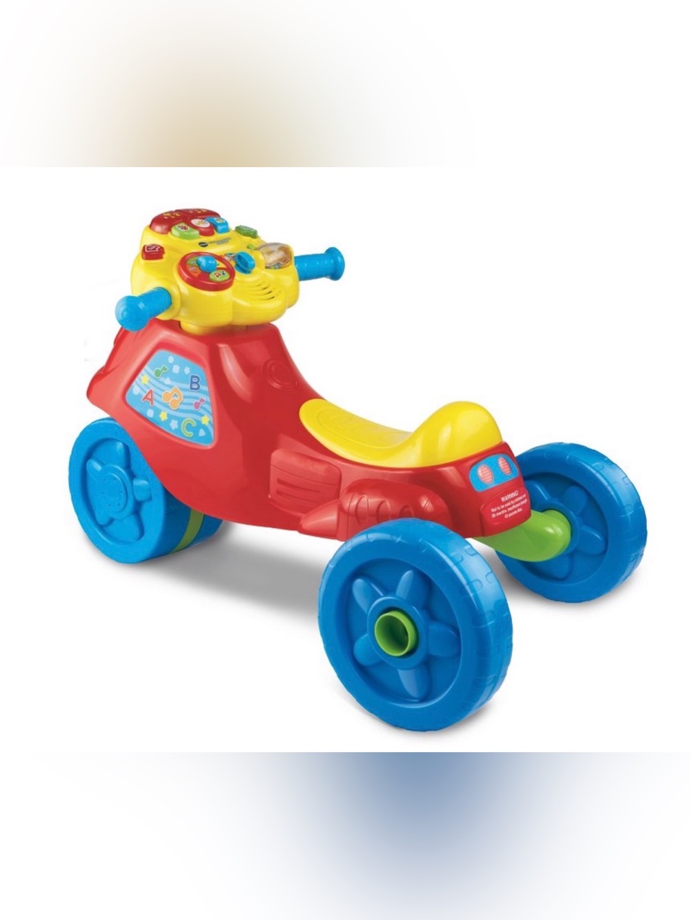 Toddler Push Ride-On Scooter with Interactive Dashboard - Red, Yellow & Blue